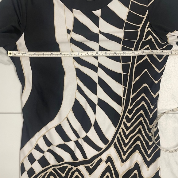 Michael Tyler Black & White Abstract Patterned Long Sleeve Sheath Dress  Size M - Picture 4 of 13